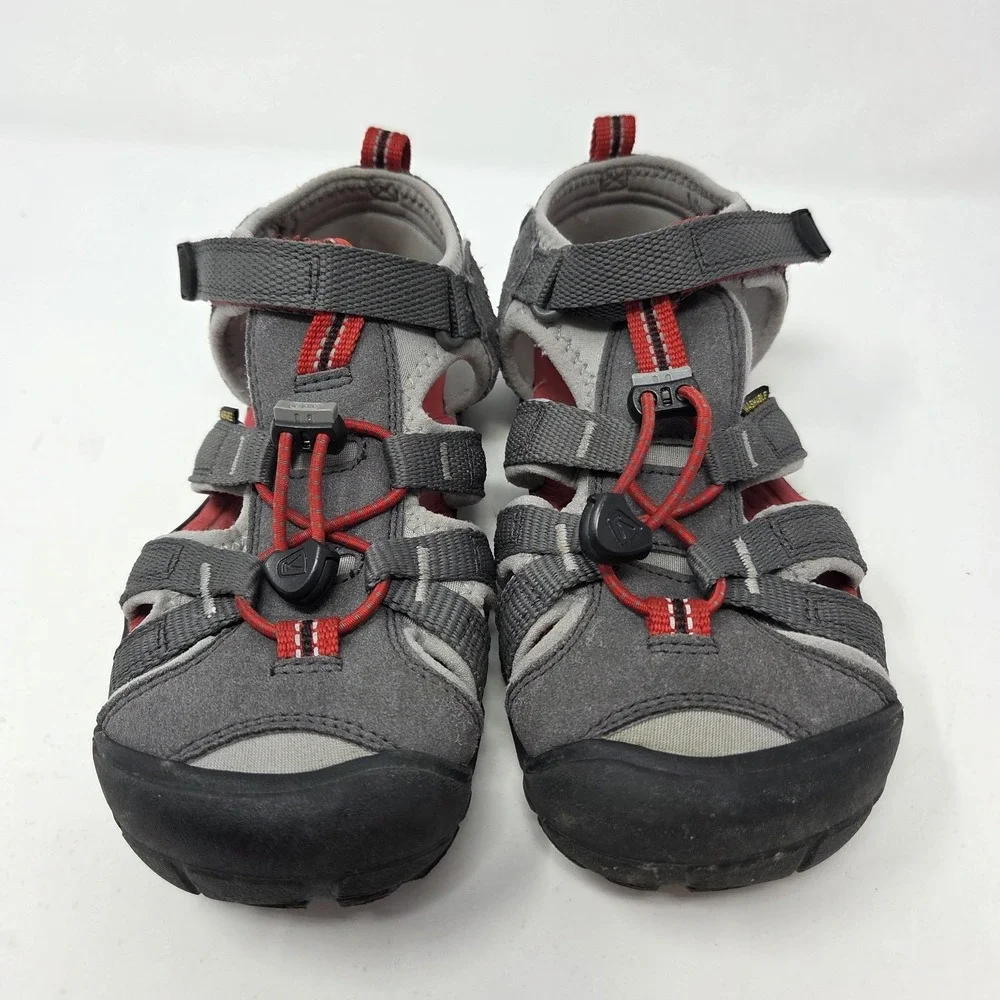 KEEN 1014126 Big Kids' Seacamp II CNX-C Red Gray Shoe Sandal Size 2